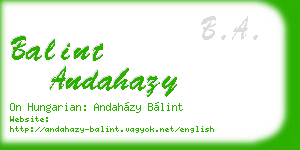 balint andahazy business card