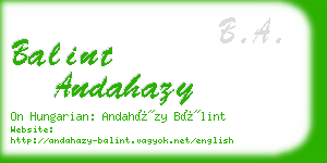 balint andahazy business card